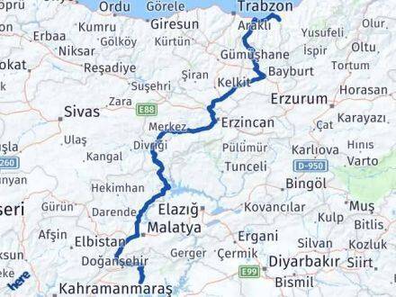 Adıyaman Kalkandere Rize Arası Kaç Km - Yol Haritası