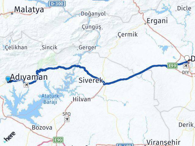 Adıyaman Kayapınar Diyarbakır Arası Kaç Km - Yol Haritası