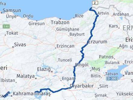 Adıyaman Kemalpaşa Artvin Arası Kaç Km - Yol Haritası