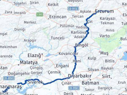 Adıyaman Köprüköy Erzurum Arası Kaç Km - Yol Haritası