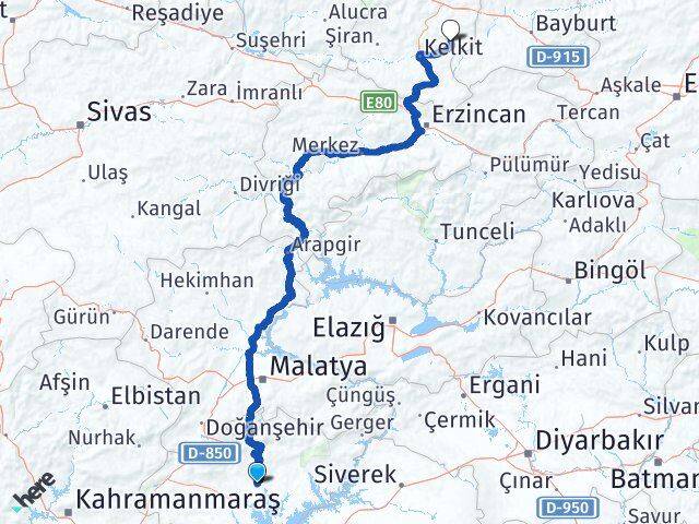 Adıyaman Köse Gümüşhane Arası Kaç Km - Yol Haritası