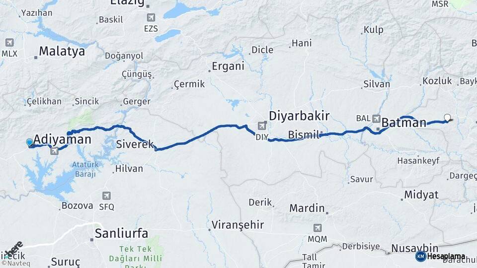 Adıyaman Kurtalan Siirt Arası Kaç Km - Yol Haritası