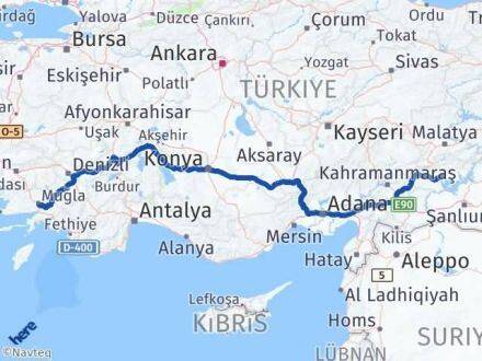 Adıyaman Menteşe Muğla Arası Kaç Km - Yol Haritası