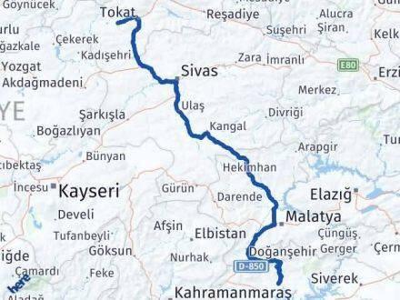 Adıyaman Pazar Tokat Arası Kaç Km - Yol Haritası