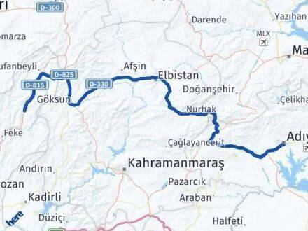 Adıyaman Saimbeyli Adana Arası Kaç Km - Yol Haritası