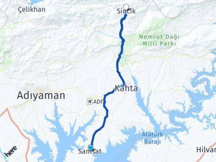 Adıyaman Samsat Sincik Arası Kaç Km - Yol Haritası