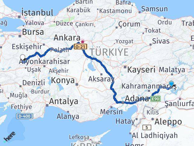Adıyaman Şaphane Kütahya Arası Kaç Km - Yol Haritası