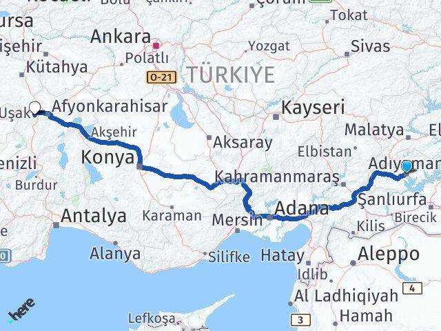 Adıyaman Sinanpaşa Afyonkarahisar Arası Kaç Km - Yol Haritası