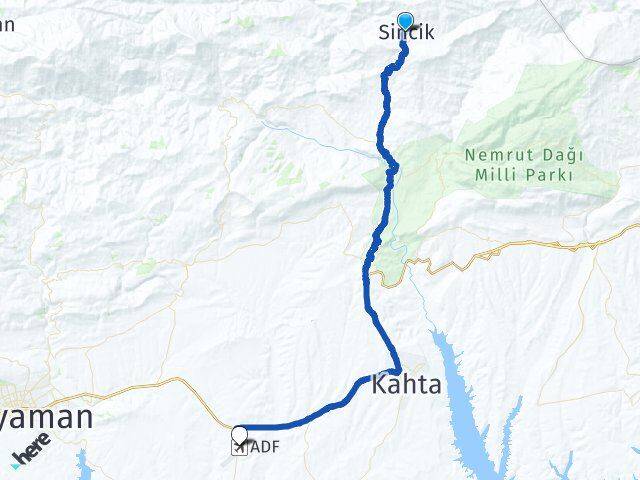 Adıyaman Sincik Adıyaman Havalimanı Arası Kaç Km - Yol Haritası