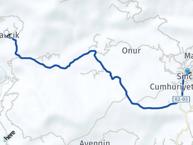 Adıyaman Sincik Alancık Sincik Arası Kaç Km - Yol Haritası