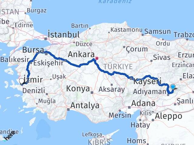 Adıyaman Sincik Buca İzmir Arası Kaç Km - Yol Haritası
