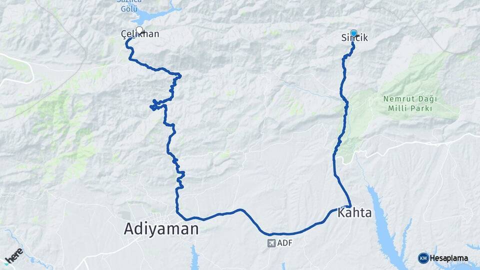 Adıyaman Sincik Çelikhan Arası Kaç Km - Yol Haritası