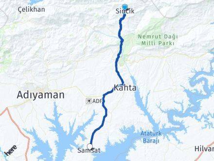 Adıyaman Sincik Samsat Arası Kaç Km - Yol Haritası