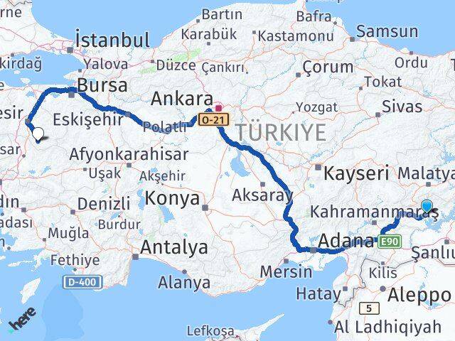 Adıyaman Sındırgı Balıkesir Arası Kaç Km - Yol Haritası