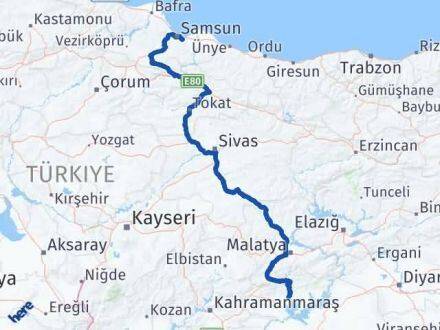Adıyaman Tekkeköy Samsun Arası Kaç Km - Yol Haritası