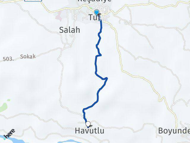 Adıyaman Tut Havutlu Tut Arası Kaç Km - Yol Haritası