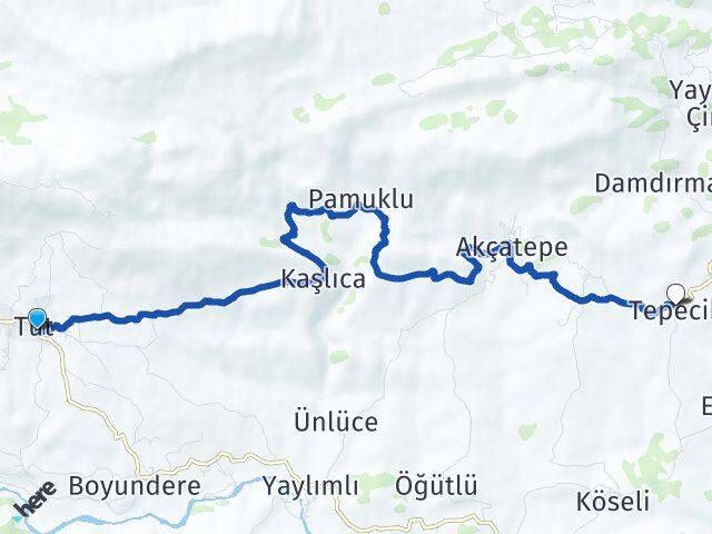 Adıyaman Tut Tepecik Tut Arası Kaç Km - Yol Haritası