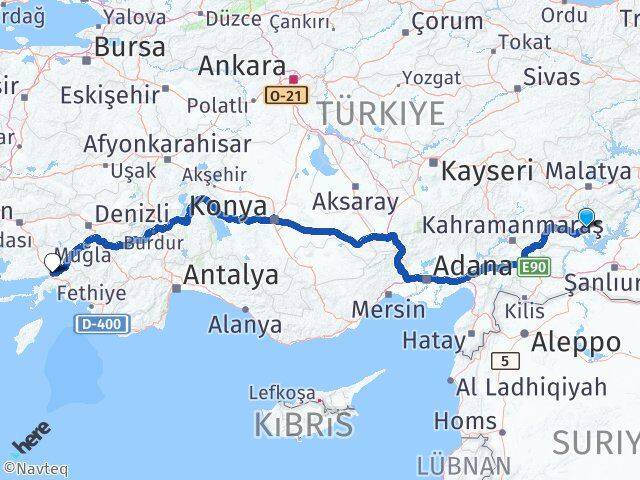 Adıyaman Ula Muğla Arası Kaç Km - Yol Haritası