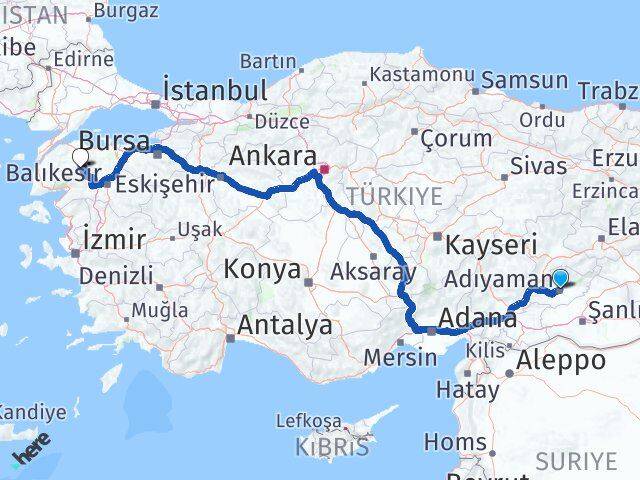 Adıyaman Yenice Çanakkale Arası Kaç Km - Yol Haritası