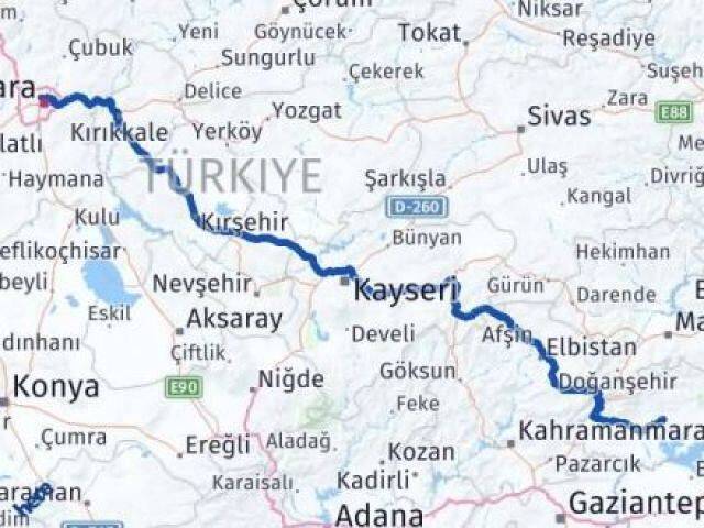 Adıyaman Yenimahalle Ankara Arası Kaç Km - Yol Haritası
