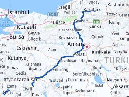 Afyonkarahisar Araç Kastamonu Arası Kaç Km - Yol Haritası