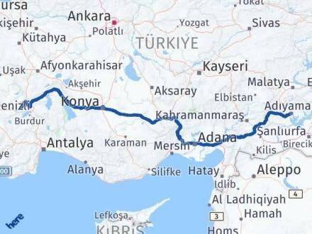 Afyonkarahisar Başmakçı Adıyaman Arası Kaç Km - Yol Haritası