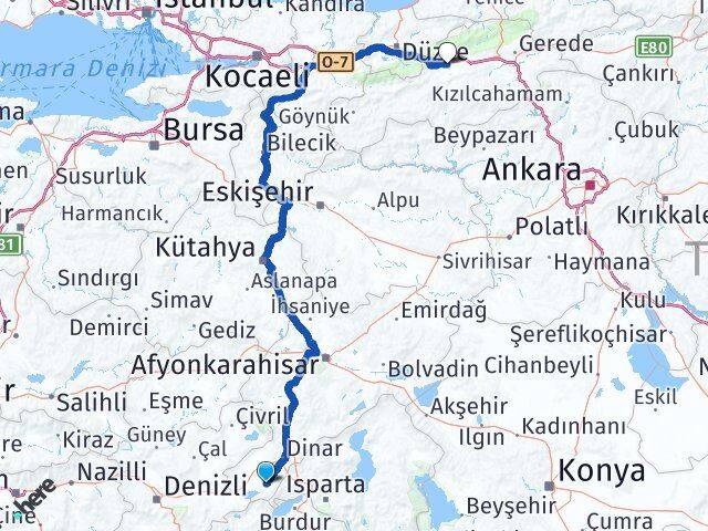 Afyonkarahisar Başmakçı Bolu Arası Kaç Km - Yol Haritası