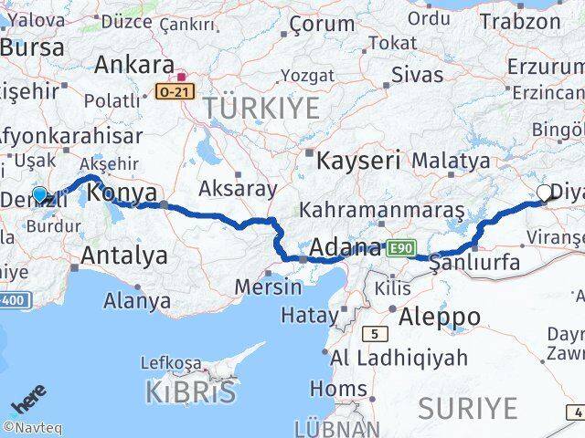 Afyonkarahisar Başmakçı Diyarbakır Arası Kaç Km - Yol Haritası