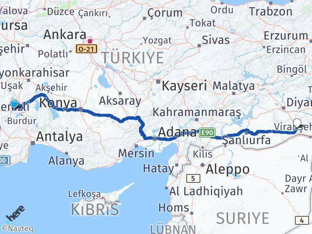 Afyonkarahisar Başmakçı Mardin Arası Kaç Km - Yol Haritası