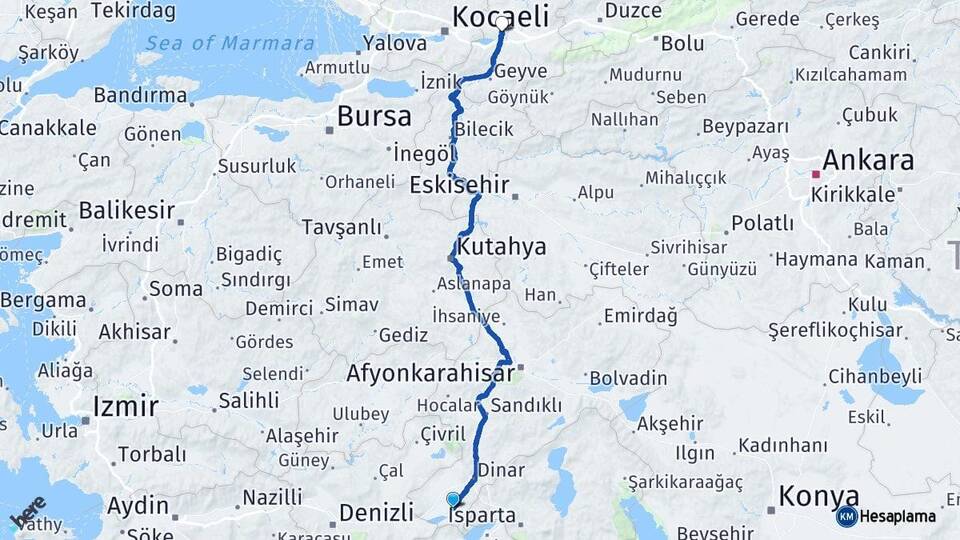 Afyonkarahisar Başmakçı Sakarya Arası Kaç Km - Yol Haritası