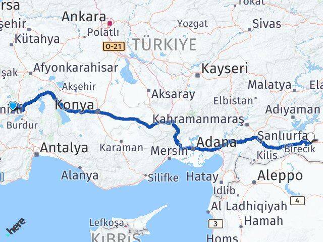 Afyonkarahisar Başmakçı Şanlıurfa Arası Kaç Km - Yol Haritası