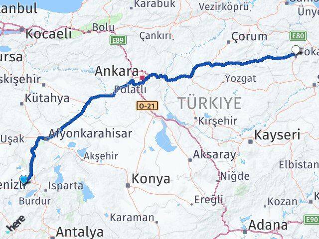 Afyonkarahisar Başmakçı Tokat Arası Kaç Km - Yol Haritası