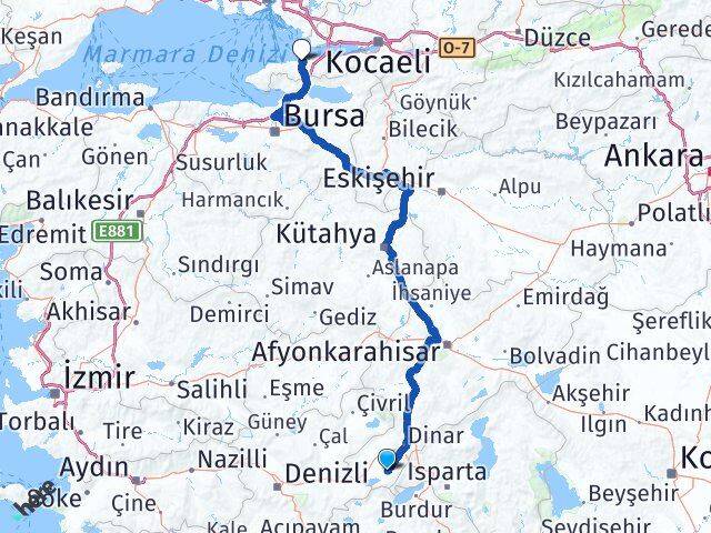 Afyonkarahisar Başmakçı Yalova Arası Kaç Km - Yol Haritası