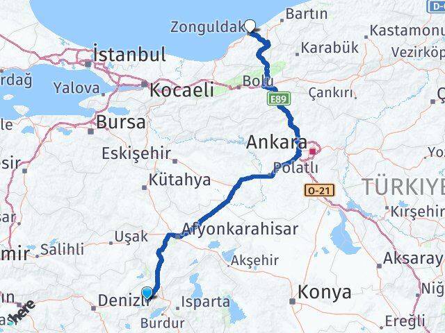 Afyonkarahisar Başmakçı Zonguldak Arası Kaç Km - Yol Haritası