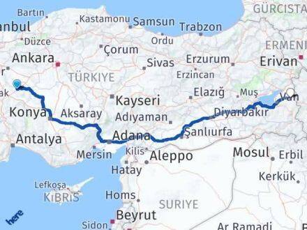 Afyonkarahisar Bayat Özalp Van Arası Kaç Km - Yol Haritası