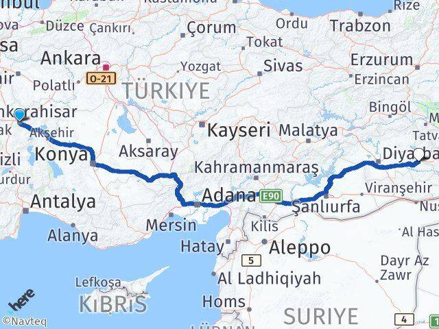 Afyonkarahisar Beşiri Batman Arası Kaç Km - Yol Haritası