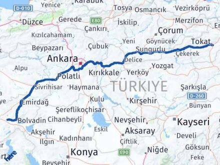 Afyonkarahisar Çobanlar Tokat Arası Kaç Km - Yol Haritası
