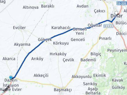 Afyon Dazkırı Dinar Arası Kaç Km? Arası Kaç Saat? Nerede Yol Haritası Yakıt, Rota ve Mesafe Hesaplama Afyon Dazkırı Dinar Arası Kaç Km? Arası Kaç Km Saat? Nerede Yol Haritası Yakıt, Rota ve Mesafe Hesaplama