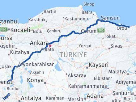 Afyonkarahisar Dazkırı Giresun Arası Kaç Km - Yol Haritası