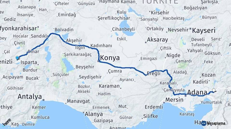 Afyonkarahisar Dazkırı Osmaniye Arası Kaç Km - Yol Haritası