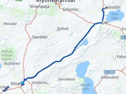 Afyonkarahisar Dinar Akçeşme Bolvadin Arası Kaç Km - Yol Haritası