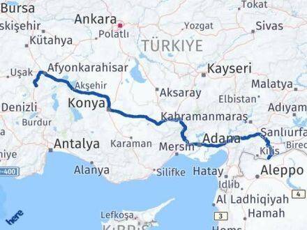 Afyonkarahisar Elbeyli Kilis Arası Kaç Km - Yol Haritası