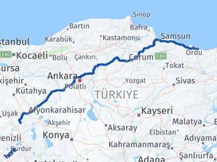 Afyon Gülyalı Ordu Arası Kaç Saat? Yol Haritası, Yakıt, Rota ve Mesafe Hesaplama Afyon Gülyalı Ordu Arası Kaç Km? Kaç Saat? Yol Haritası