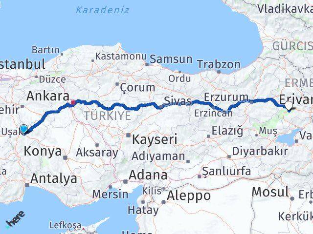 Afyonkarahisar Hamur Ağrı Arası Kaç Km - Yol Haritası