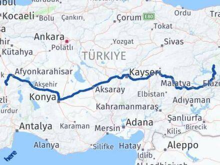 Afyonkarahisar Hozat Tunceli Arası Kaç Km - Yol Haritası
