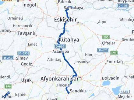 Afyonkarahisar İnhisar Bilecik Arası Kaç Km - Yol Haritası