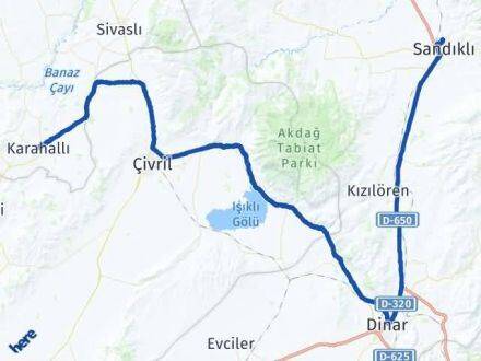 Afyonkarahisar Karahallı Uşak Arası Kaç Km - Yol Haritası