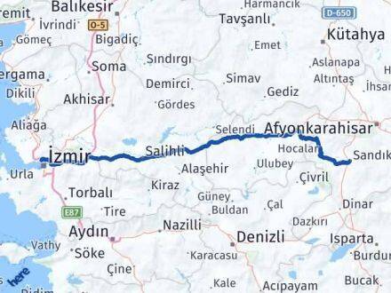 Afyonkarahisar Karşıyaka İzmir Arası Kaç Km - Yol Haritası