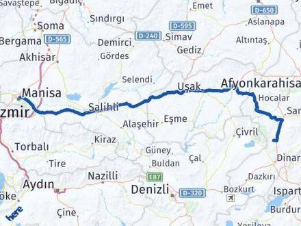 Afyonkarahisar Kızılören Manisa Arası Kaç Km - Yol Haritası