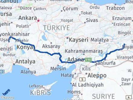 Afyonkarahisar Kocaköy Diyarbakır Arası Kaç Km - Yol Haritası
